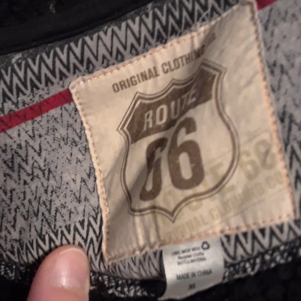 Route 66 fleece wool hood XL ZIP UP patterned